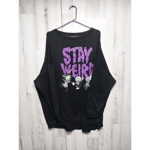 Nightmare Before Christmas Stay Weird Halloween Sweater Pullover Black 2X